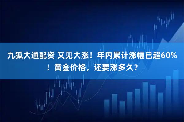 九狐大通配资 又见大涨！年内累计涨幅已超60%！黄金价格，还要涨多久？