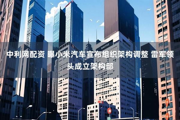 中利网配资 曝小米汽车宣布组织架构调整 雷军领头成立架构部