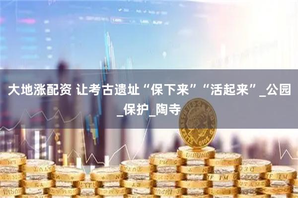 大地涨配资 让考古遗址“保下来”“活起来”_公园_保护_陶寺