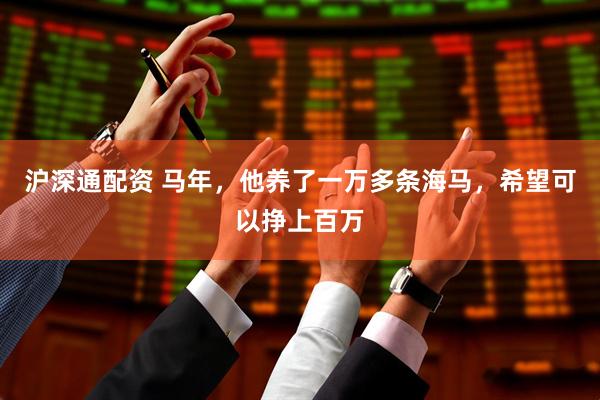 沪深通配资 马年，他养了一万多条海马，希望可以挣上百万